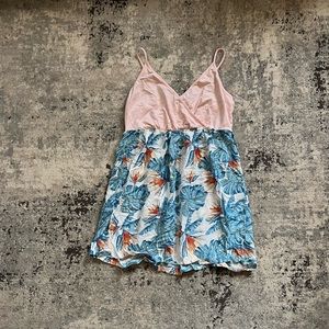 Roxy Pink and Blue Tropical Mini Dress coverup
